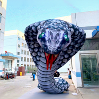 Mascotte serpent gonflable géante réaliste de 3 m avec souffleur pour événements musicaux et décoration de scène