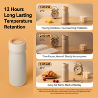 Bouteille d'eau de petite taille 380 ml, en acier inoxydable 304, isotherme sous vide, avec poignée de transport pliable portable, sans BPA