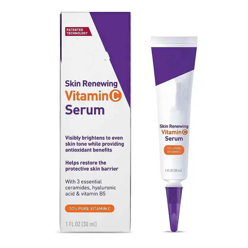 Soro CeraV com ácido Hialurônico para rosto soro iluminador de pele com 10% de Vitamina C 1 Fl. Oz Pur Pur Purple vitamina C soro