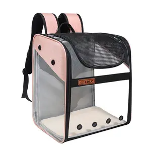 PVC Transparent Pet Travel Backpack Foldable Breathable Cat Backpack Pet Carrier