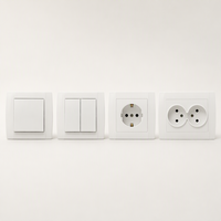 EU-Standard PC-Panel Wandschalter und Steckdose 1-2-fach Drucktaster 10A 16A 250V Schuko Eurostecker Doppelsteckdose CE RoHS CB OEM