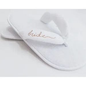 Ug Gepersonaliseerde Custom Bruiloft Slippers Bruid En Bruidegom Bruiloftsgasten Wegwerp Slippers