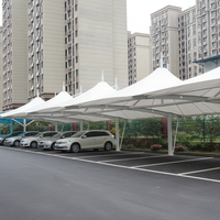 Abri de voiture, entrepôt et garage préfabriqué moderne en métal, résistant au feu, avec structure en membrane PTFE et résine PVDF, pour extérieur, vente en gros à prix abordable