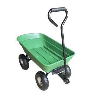 TC2145 Kleine Opvouwbare Type Hand Truck Tool Tuin Winkelwagen Vier Wiel Tipcart Plastic Dump Winkelwagen Tuin Winkelwagen