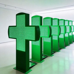 Solution d'installation directe usine, conforme CE et RoHS, pour enseigne de pharmacie, croix LED matricielle, signalétique extérieure - Product Image 2