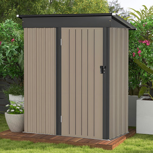 Caseta de Almacenamiento Moderna de Acero para Exteriores con Puerta con Cerradura para Jardín - Product Image 1