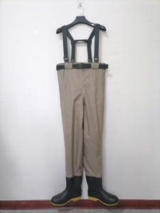 <span class=keywords><strong>Cuissardes</strong></span> de pêche à la mouche en nylon <span class=keywords><strong>Beige</strong></span> marron <span class=keywords><strong>Bottes</strong></span> de chasse imperméables Pêcheurs - Product Image 2