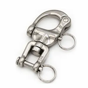 Heavy Duty Factory Stainless Steel 304/316 Safety Lifting Quick Release High Polished Marine Hardware Fixed Snap Shackle