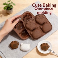 Moule en silicone en forme de patte de chat, antiadhésif, facile à démouler, outil de pâtisserie maison DIY