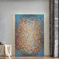 Personnalisé Grande Taille Moderne Abstrait Toile Mur Art Coloré À La Main Jackson Pollock Peinture À L'huile Art Déco En Métal Maison Suspendue