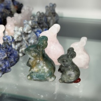 Statue de lapin en cristal naturel mélangé en gros, pierre brute, ornement de lapin en cristal de guérison, décoration d'intérieur, guérison des chakras et du Reiki
