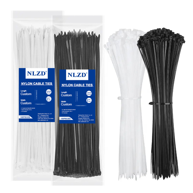 Factory Direct Eco-Friendly Nylon Plastic Cable Ties Durable Self-Locking Wire Zip Tie in Natural or Black Custom Size