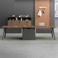 Table de personnel en bois moderne et simple de luxe léger Double/4 2 superviseur armoire haute bureau de comptabilité meubles de salle financière bureau