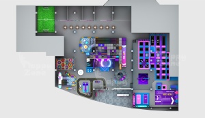 Parc de trampolines intérieur géant à thème cyberpunk avec effets lumineux néon et design futuriste pour <span class=keywords><strong>centre</strong></span> de divertissement <span class=keywords><strong>commercial</strong></span> - Product Image 3