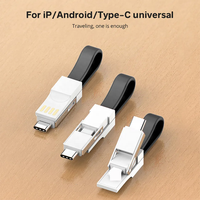 Artículos Promocionales de Regalo, Mini Cable USB Magnético 3 en 1, Duradero, con Llavero, Carga Rápida para Teléfono, Banco de Energía y Escáner de Código de Barras