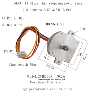 محرك خطوي هجين مسطح فائق النحافة من نوع Nema 11، يعمل بجهد 1.75 فولت، محرك خطوي صغير خفيف الوزن مع تروس - Product Image 6