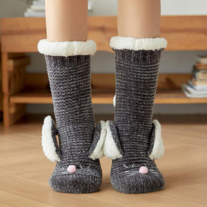 Cute Rabbit Pattern Thermal Slipper Calcetines para <span class=keywords><strong>mujer</strong></span> Cozy Anticongelante Slipper Foot Covers para cama - Product Image 6
