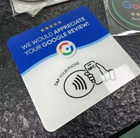 Carte NFC Google Review en acrylique, à taper pour noter, vierge, programmable NFC215 540 octets pour les commentaires des entreprises