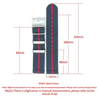Lionorm Premium Quick Release 20mm 22mm Tali Jam Bergaris Dua Buah, Dapat Disesuaikan, Bahan Kain Twill Nilon