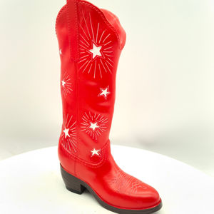 맞춤형 9 인치 키 큰 폴리 레진 카우보이 부츠 화분 꽃병 동상 가정 장식을위한 수제 장식 예술 - Product Image 1