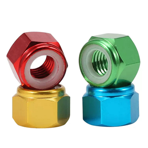 Écrou de blocage en alliage d'aluminium avec insert en nylon pour <span class=keywords><strong>voiture</strong></span> de course RC Mini 4WD, anodisé noir, hexagonal, anti-desserrage, en acier au carbone galvanisé au zinc de grade 6061 - Product Image 1