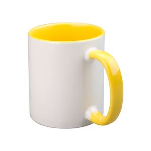Tasses à café personnalisables avec logo, 11 oz, blanches, intérieur coloré par sublimation, en céramique, avec poignée - Product Image 3