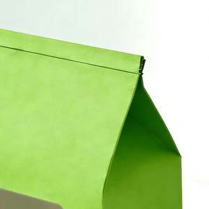 Bolsa de Papel Kraft con Fondo Plano y Cierre de Cremallera, Impresa Personalizada, para Envasado de Alimentos, con Ventana - Product Image 2