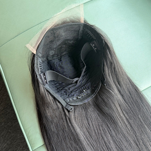 Perruques de cheveux humains 100% naturels noirs, haute qualité, lisses, 180% densité, cheveux bruts du Vietnam, closure HD 6*6, 1-24 pouces - Product Image 3