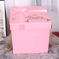 Boîte cadeau rigide carrée avec logo personnalisé, boîte en papier à deux pièces décorée d'un nœud en ruban pour l'emballage de cadeaux de fête