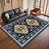 Tapis moderne à poils ras, fabriqué à la machine, motif floral, en polyester écologique, adapté aux animaux domestiques, lavable, pour salon et maison, vente en gros