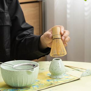 Juego de Cerámica Estilo Japonés de 7 Piezas: Cepillo para Batir, Batidor de Té, Tazón para Matcha, Soporte para Libros - Product Image 3