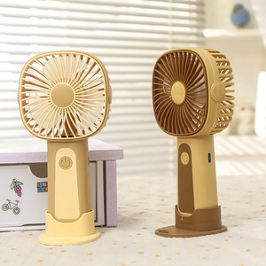 Portable <b>Mini</b> Handheld Fan With Stand Rechargeable Battery 5W DC Motor For <b>Desk</b> Office Use - Product Image 2
