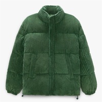 Veste matelassée en velours côtelé rembourrée en duvet, ample, d'hiver, sur mesure, OEM, pour hommes