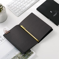 LABON-Cuaderno con impresión personalizada A5, papel negro en blanco, diario artesanal, venta al por mayor