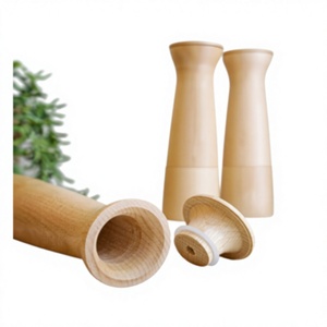 Molinillos de Sal y Pimienta de Madera de Acacia, Recargables, Ecológicos, con Mecanismo de Empuje y Tracción, Acabado Natural, Juego de Tres - Product Image 3
