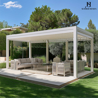Pavillons modulaires de jardin avec parois latérales à clipser, toit rigide en aluminium, cuisine extérieure, barbecue, fête, divertissement, patio arrière