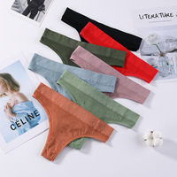 Grandes culottes string noires pour filles, sous-vêtements sexy en coton, entrejambe large, taille moyenne, culottes sans couture, string et g-string pour femmes