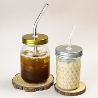 Couvercles métalliques pour bocaux Mason de 70 mm avec trou pour paille, pour la mise en conserve et la préparation de boissons (café)
