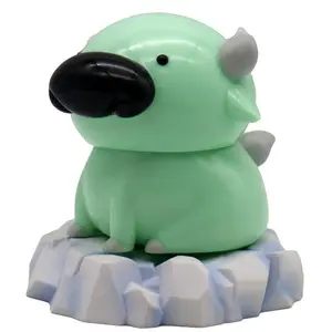 Cartoon mini cute animal flocking figures soft plastic vinyl toys