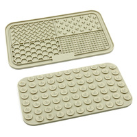 Tapis de léchage pour animaux de compagnie anti-étouffement, à alimentation lente, moderne, portable, rectangulaire, en silicone, avec ventouse, pour chiens