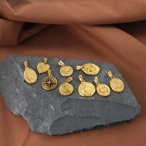 สแตนเลสสตีลกันน้ำ18K ชุบทองเรขาคณิตโรมันพระแม่มารีหัวใจจี้ดอกไม้เสน่ห์ DIY ฟรีเสน่ห์อินเทรนด์ DIY - Product Image 4