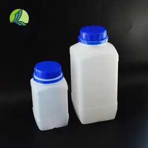 Botol reagen plastik, 250ml 500ml 750ml 1000ml 1500ml HDPE persegi mulut lebar dengan cincin anti-maling