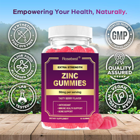 Rosebest Certifié GMP Vente en Gros OEM Marque Privée 50mg Gommes de Citrate de Zinc Végétaliennes Saveur Baies Naturelles Suppléments Alimentaires en Vrac