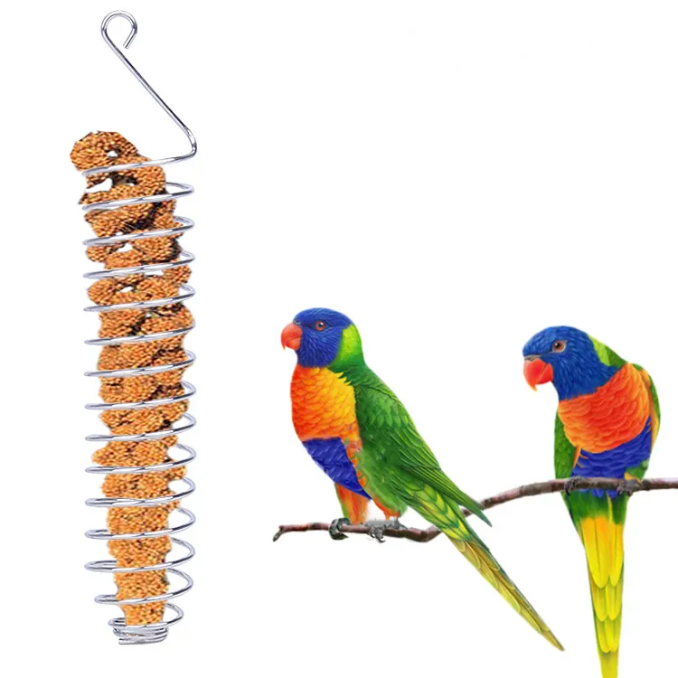New Parrot Bird Cage Feeding Device Birds Training Stainless Steel hanging bird feeder