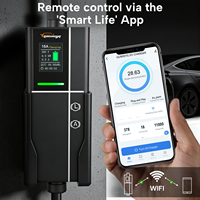 Nouveau chargeur EV GUWIEYG Wifi modèle 11 kW, type 2, 16 A, boîte de charge portable, câble de 5 m, prise Schuko, fonction de temporisation, domicile, 380 V