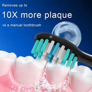 Cabezales de repuesto para cepillo de dientes eléctrico para adultos, serie <span class=keywords><strong>AquaSonic</strong></span> Black y serie Pro/Vibe/Duo Pro, cerdas Dupont con cubierta - Product Image 2