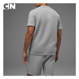 Suéter con Certificación BSCI, Fabricante de Suéteres, Logotipo Personalizado, Suéter Deportivo de Punto de Manga Corta 100% Algodón Transpirable para Hombre, para Club Deportivo - Product Image 4