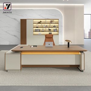Muebles de oficina modernos de gama alta Escritorio ejecutivo personalizable Material de pintura de lujo CEO Manager Boss Estilo de panel de madera adecuado - Product Image 2