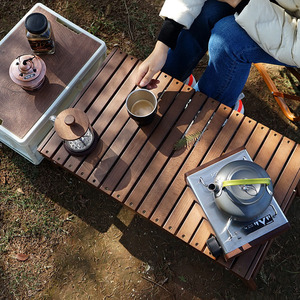 Mesa plegable portátil de madera maciza para acampar al aire libre, tienda, mesa de centro - Product Image 6