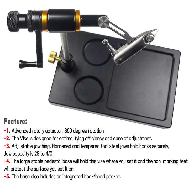 Rotary Fly Tying Vise - Precision Tools for Stream & Ocean
